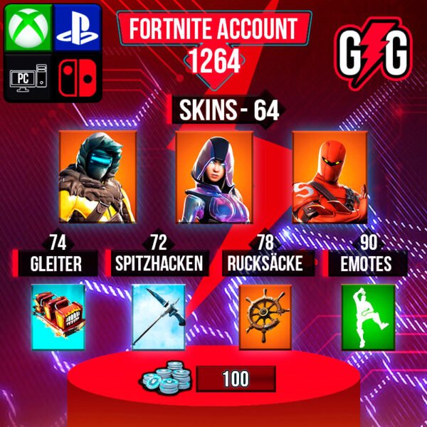 Fortnite OG Account - 64 Skins | Glow | Hybrid | Zenith