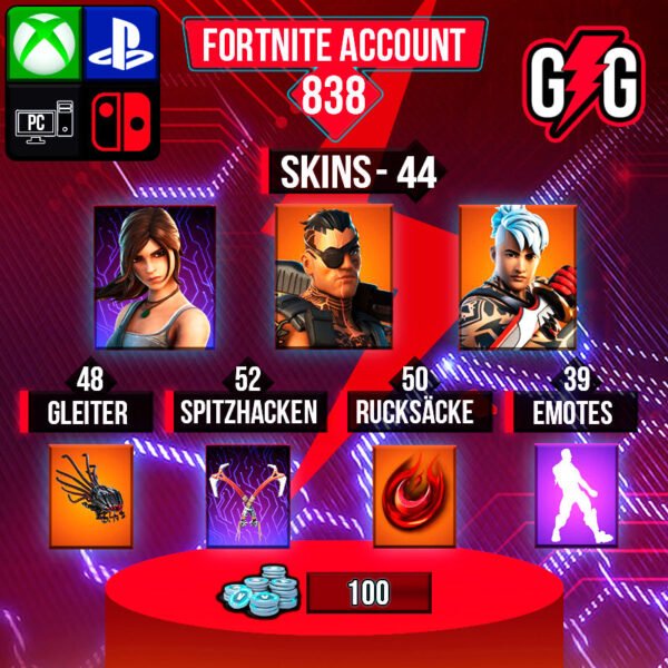 Fortnite OG Account - 44 Skins | Joey | Ronin | Lara Croft