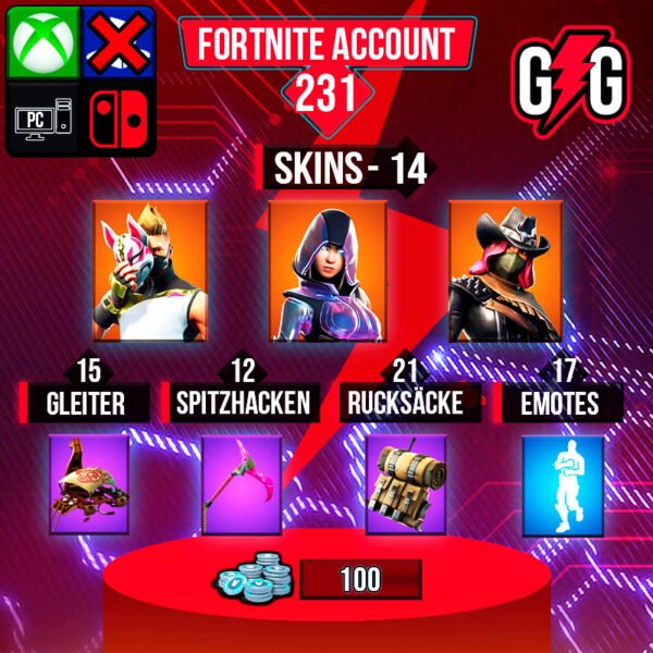 Fortnite OG Account - 14 Skins | Glow | Calamity | Drift