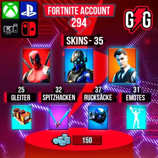 Fortnite OG Account - 35 Skins | Trilogy | Midas | Deadpool