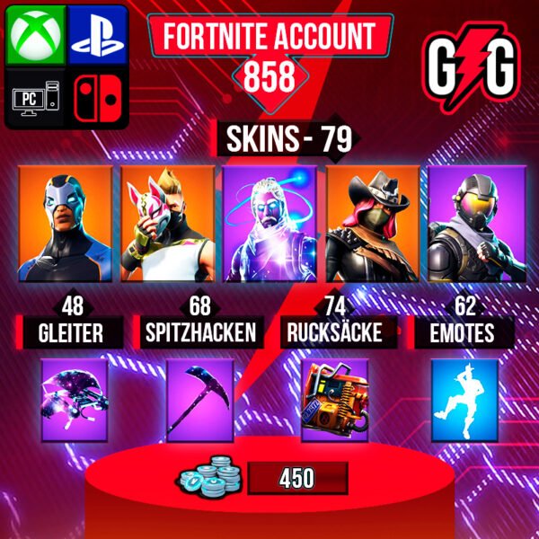 Fortnite OG Account - 79 Skins | Galaxy | Rogue Agent | Drift | Calamity | Carbide