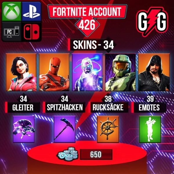 Fortnite OG Account - 34 Skins | Galaxy | Master Chief | Hybrid | Calamity | Blackheart