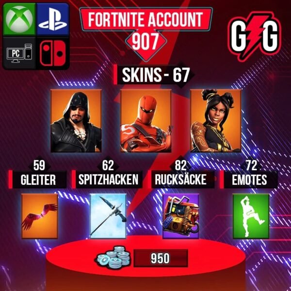 Fortnite OG Account - 67 Skins | Blackheart | Hybrid | Luxe