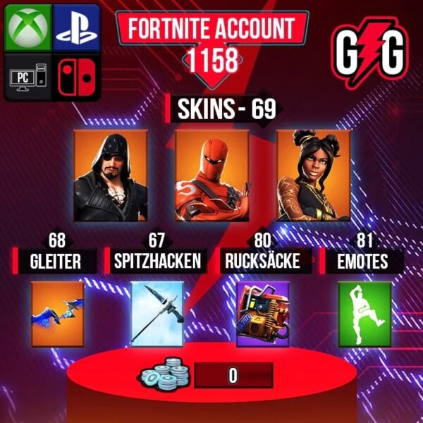 Fortnite OG Account - 69 Skins | Blackheart | Luxe | Hybrid