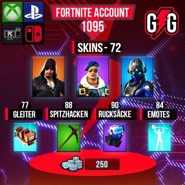 Fortnite OG Account - 72 Skins | Royale Bomber | Trilogy | Blackheart