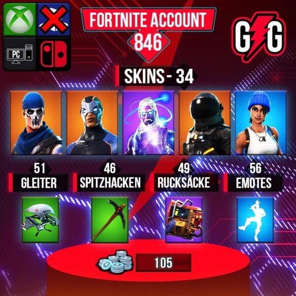 Fortnite OG Account - 34 Skins | OG STW | Galaxy | Blue Team Leader