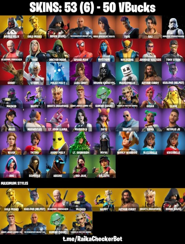 Fortnite OG Account - 53 Skins | Double Helix | Gold Midas | Fade | Raz | Lara Croft – Bild 2