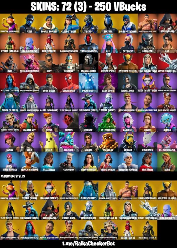 Fortnite OG Account - 72 Skins | Royale Bomber | Trilogy | Blackheart – Bild 2